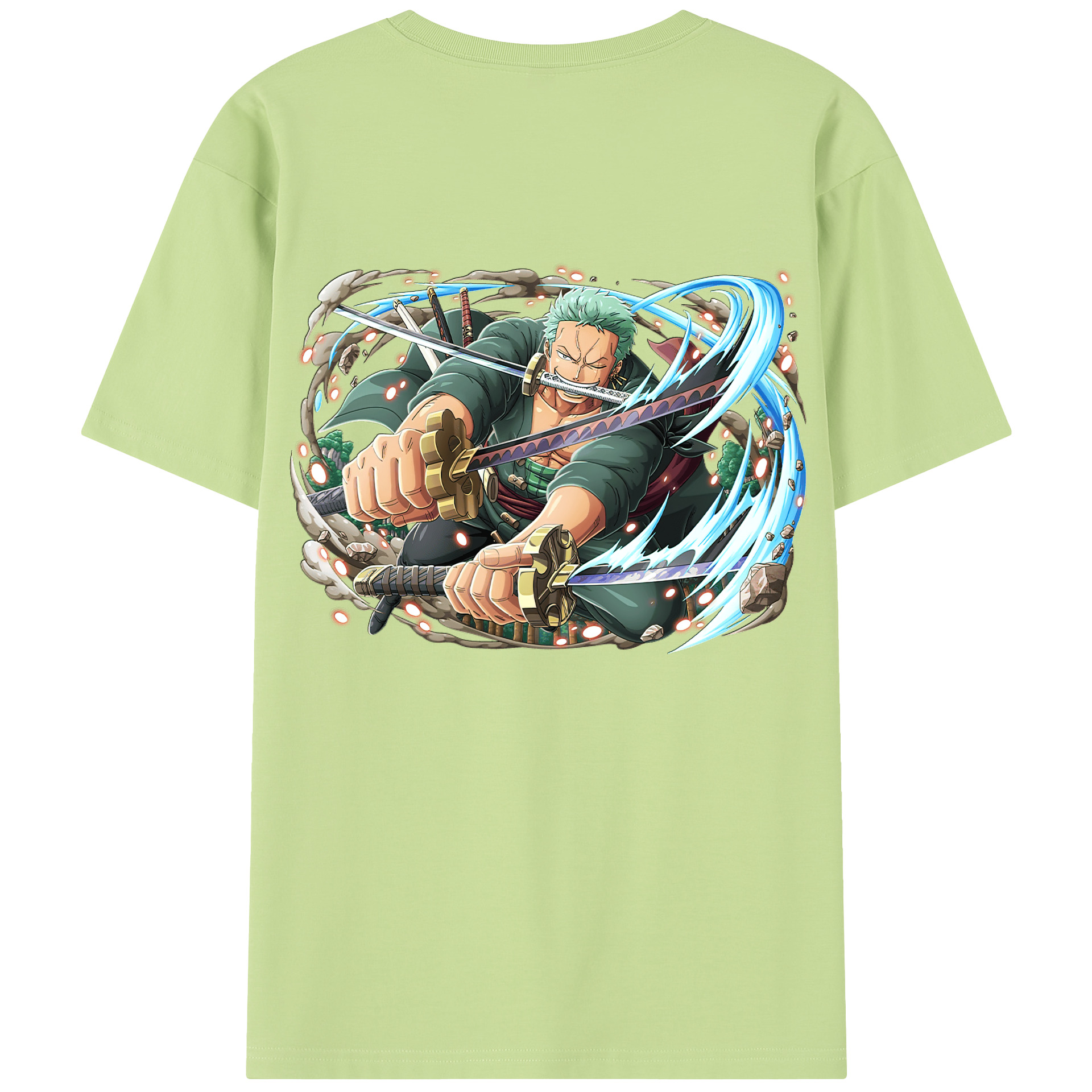 ワンピース ロロノア・ゾロ ONE PIECE Roronoa Zoro 綿100％半袖Tシャツ（背面プリント）